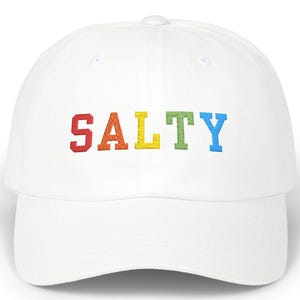 Embroidered Salty Dad Cap, Rainbow Salty Hat, Pride Cap, Summer Cap, Vacation hat