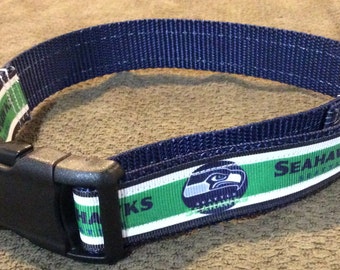 Adjustable Seattle Seahawks Dog Collar