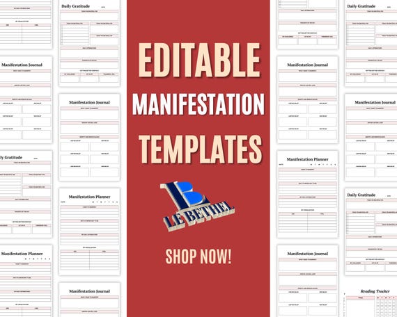 Manifestation Planner, Daily Goal Setting, Manifestation Workbook, Gratitude & Affirmation Journal, Self-Care Organizer, Personal Growth