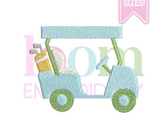 Golf Cart Machine Embroidery Design, Kids Summer Sports Digital File