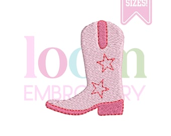 Star Boot, Digital Embroidery File, Rodeo Country Design, Kids Summer Fourth of July Boot