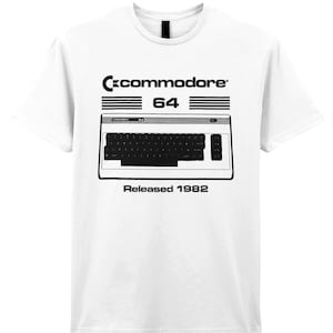 Camiseta con teclado Commodore 64 / Regalo vintage para amantes de la computadora C64 de 1982 Gildan SoftStyle® Ringspun