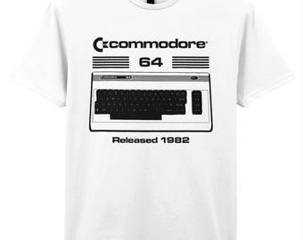 Commodore 64 Keyboard T-Shirt | Vintage 1982 C64 Computer Lover Gift  Gildan SoftStyle® Ringspun