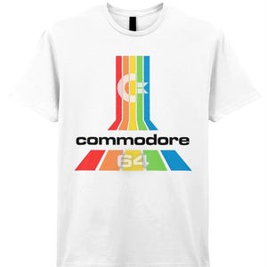 Commodore 64 Retro Gaming T-Shirt | C64 Vintage Computer Tee Gildan SoftStyle® Ringspun
