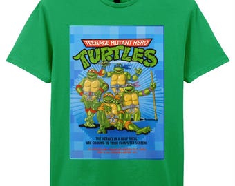 TMNT Retro Gamer T-Shirt: 1980s Pixel Art Redesign