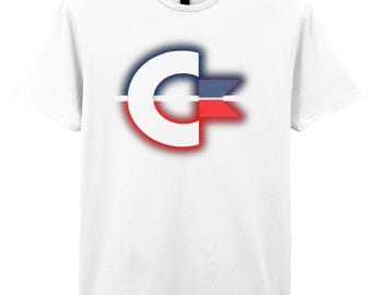 Commodore C Logo T-Shirt: Gildan Ringspun Cotton, Retro 64 Style