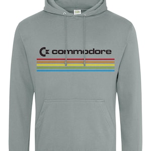 Commodore Computer Logo Rainbow Hoodie Retro Cool Geek