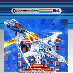 May include: A vintage Commodore 64 game box for "Star Post." The box art features a futuristic spaceship with orange and yellow energy blasts against a blue space background. The Commodore 64 logo is prominently displayed.