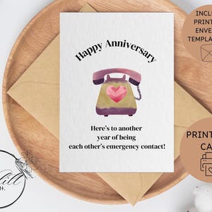 Tarjeta de aniversario Tarjeta de aniversario divertida Con sobre Tarjeta de felicitación imprimible