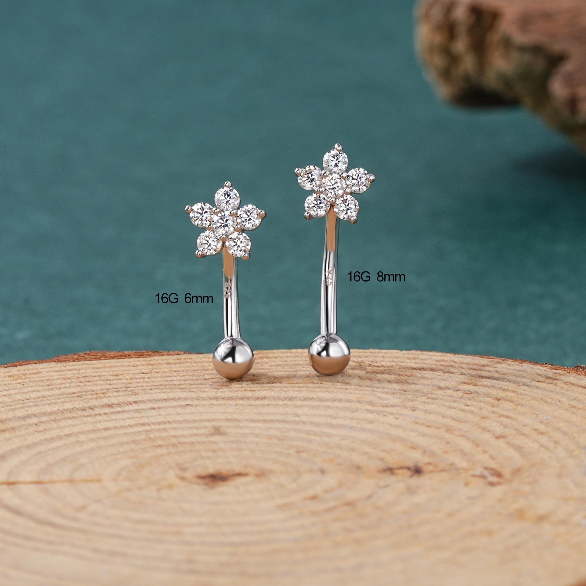 Cubic Zirconia Claire's Rook Piercing 16G Sterling Silver - Main Image