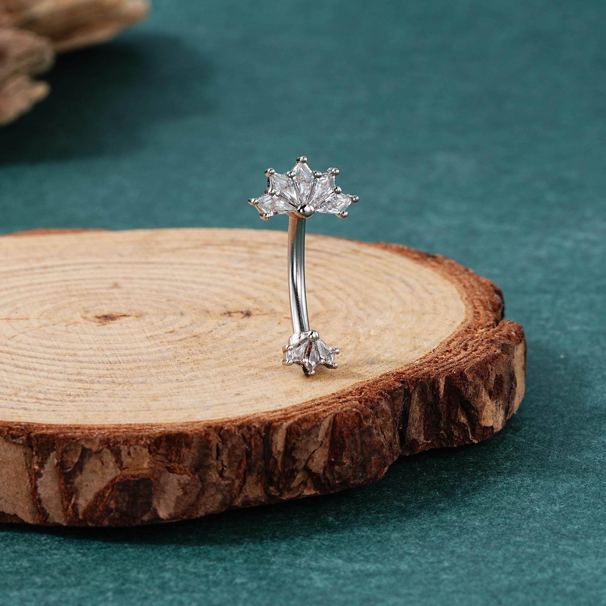 Christcoco 14G 925 Silber Bauchnabelpiercing Ring Für Damen CZ
