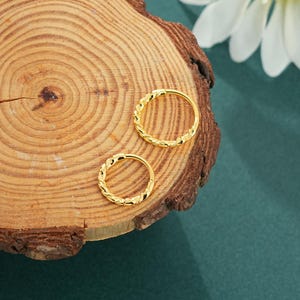 16G Gold Twist Spiral Hoop/10 mm Huggie Hoop/Stacking Hoop/Septum Ring/Knorpel Clicker/12mm Helix/Conch/Tragus Hoop Ohrring