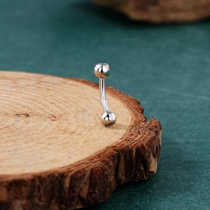 16G 6mm Sterling Silver CZ Ball Rook Earring/Internally Threaded/Curved Barbell/Eyebrow Piercing/Mini Belly Bar/Vertical Labret/Gift for Her