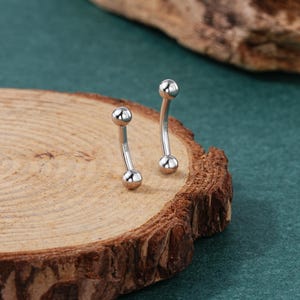 16G Sterling Silver Tiny Ball Eybrow Piercing/Internal Threaded/Dainty Rook Earring/Curved Barbell/Rook Jewelry/6mm/8mm/1PCS/Gift For Her