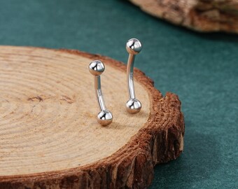 16G Srebro Sterlingowe Tiny Ball Eybrow Piercing/Wewnętrzny gwint/Delikatny kolczyk Rook/Zakrzywiony sztanga/Biżuteria Rook/6 mm/8 mm/1 szt./Prezent dla niej