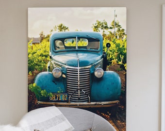 Vintage Old Blue Car Print Country Print Farm Photography Wall Art Rustic Printable Farmhouse Poster Farm House Print Rustic Rusty Auto