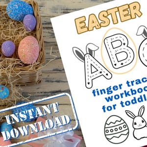 Easter Letter Tracing For Toddlers, ABC Trace Page, Upper Lower Case Letter Printable Digital Download, Learn to Write Alphabet Tracing kids