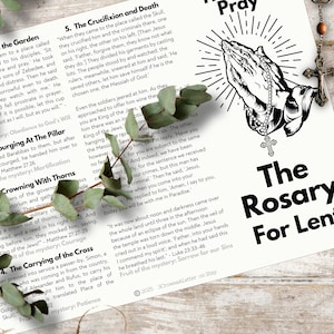 Learn to Pray Rosary for Lent PDF: The Five Sorrows Mysteries, Printable Rosary Guide, Catholic Prayer, Instant Download
