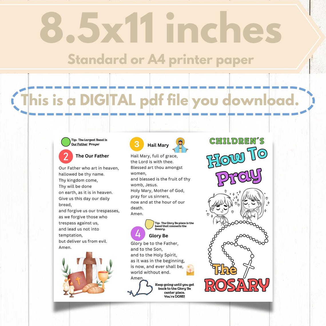 How To Pray Rosary For KIDS PDF Instant Download Easy Prayer Guide For 