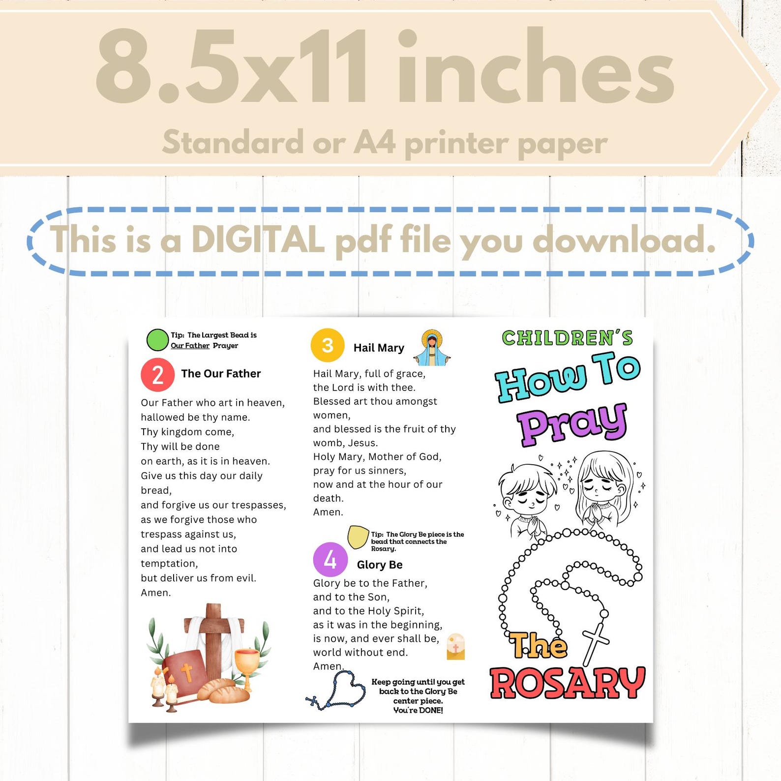 How to Pray Rosary for KIDS PDF: Instant Download Easy Prayer Guide for ...