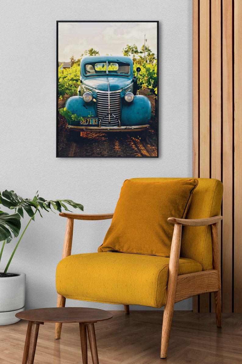 Vintage Old Blue Car Print Country Print Farm Photography Wall Art Rustic Printable Farmhouse Poster Farm House Print Rustic Rusty Auto image 2