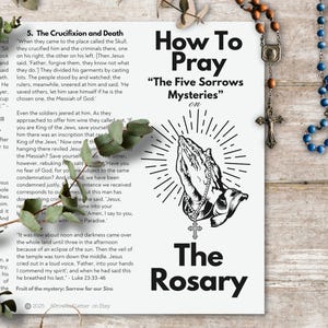 How to Pray The Rosary Guide for The Five Sorrows Mysteries Printable Rosary Guide for Catholic Learn Prayer on a Rosary to Deepen Faith