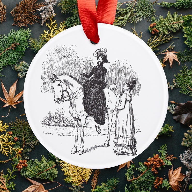 PRIDE AND PREJUDICE Jane Austen Unique Christmas Tree Ornaments Original 1894 Illustration book Quote 2.9in Teacher Gift Ideas 1 Chapter 7