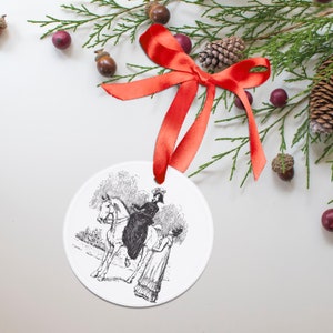 PRIDE AND PREJUDICE Jane Austen Unique Christmas Tree Ornaments Original 1894 Illustration book Quote 2.9in Teacher Gift Ideas 1 image 7