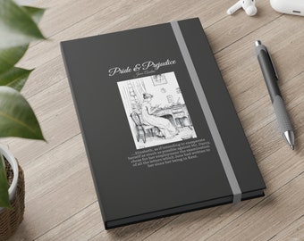 PRIDE & PREJUDICE Contrast Notebook - A Lined Ruled Journal For Jane Austen Fans, Original 1894 Illustration | Unique Lovely Fun Gift Ideas