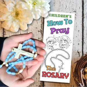 How to Pray Rosary for KIDS PDF: Instant Download Easy Prayer Guide for Children, Fold Printable Rosary Guide, Catholic Prayer for Children