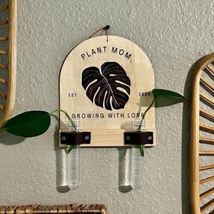 Propagation station, wood plant wall decor, personalized gift, gift idea for plant lovers, birthday gift, Christmas gift