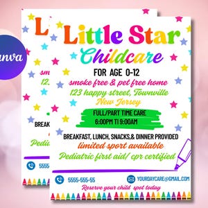 Child Care Daycare Flyer Template Poster Advertisement,Canva Template