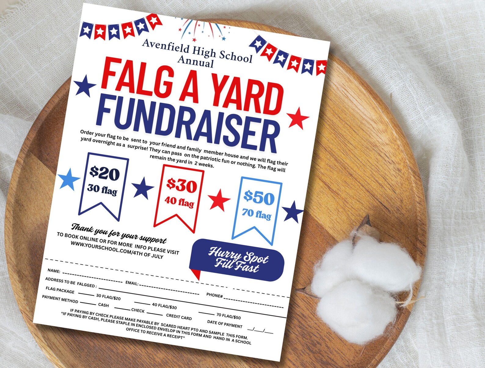 Flag My Yard Fundraiser, You've Been Flagged, Summer Fundraiser, July ...