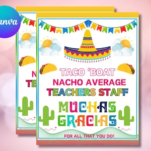 Nacho Average Teacher Staff Sign: Fiesta Decor (Printable Canva Template)
