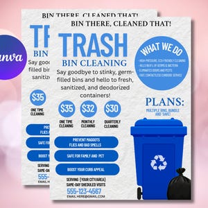 Mülltonne Reinigung, Mülltonne Reinigung Flyer, Mülltonne Reinigung Flyer, Mülltonne Werbung, Instant Download