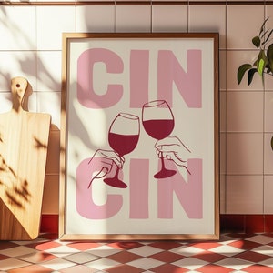 CIN CIN - Premium Matte Papier Poster (Ungerahmt) Italienisches Poster Zitat Design Boho Eclectic Typografie