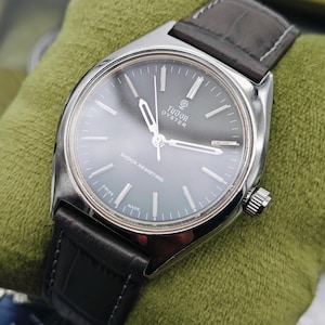 Vintage Refurbished TUDOR GENEVE 17 Jewels Manual Winding Swiss Made Men's Watch Black Dial