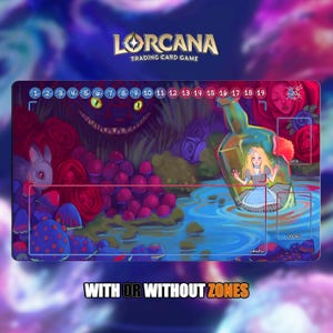 PSYCHEDELIC Alice - Lorcana Playmat - With or Without Zones | TCG Playmat | Trading Card Game Playmat | 14x24inch (60x35cm) | HD Print