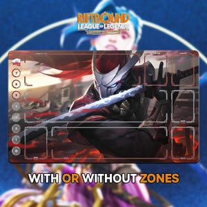Nightbringer Yasuo Playmat | Riftbound League of Legends TCG (24x14 inches) | Stitched Edges