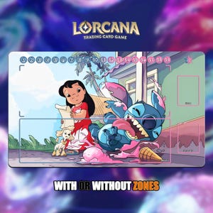 Lilo X Stitch | Lorcana Playmat - With or Without Zones | TCG Playmat | Trading Card Game Playmat | 14x24inch (60x35cm) | HD Print