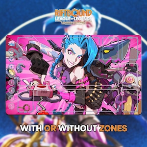 Jinx 2XKO Playmat | Riftbound League of Legends TCG (24x14 inches) | Stitched Edges