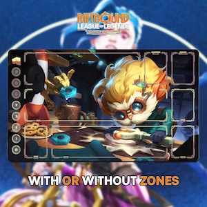 Heimerdinger Playmat | Riftbound League of Legends TCG (24x14 inches) | Stitched Edges