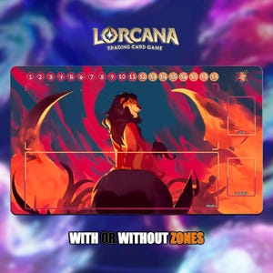 Scar | Lorcana Playmat - With or Without Zones | TCG Playmat | Trading Card Game Playmat | 14x24inch (60x35cm) | HD Print