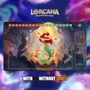 Ariel Enchanted | Lorcana Playmat - With or Without Zones | TCG Playmat | Trading Card Game Playmat | 14x24inch (60x35cm) | HD Print