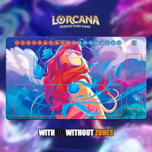 Mufasa Ruler of Pride  | Lorcana Playmat - With or Without Zones | TCG Playmat | Trading Card Game Playmat | 14x24inch (60x35cm) | HD Print