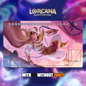 Aladdin - Commander | Lorcana Playmat - With or Without Zones | TCG Playmat | Trading Card Game Playmat | 14x24inch (60x35cm) | HD Print