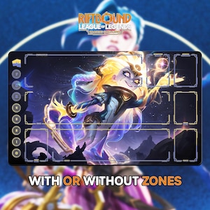 Prestige Zoe Playmat | Riftbound League of Legends TCG (24x14 inches) | Stitched Edges