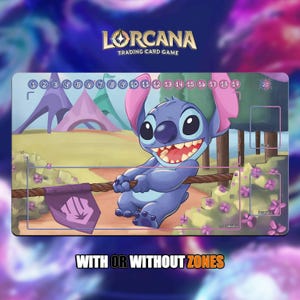 Stitch Inkwell | Lorcana Playmat - With or Without Zones | TCG Playmat | Trading Card Game Playmat | 14x24inch (60x35cm) | HD Print