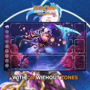 Spirit Blossom Master Yi Playmat | Riftbound League of Legends TCG (24x14 inches) | Stitched Edges