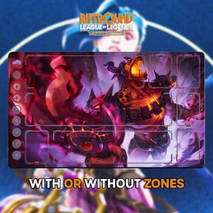 Infernal Nasus Playmat | Riftbound League of Legends TCG (24x14 inches) | Stitched Edges